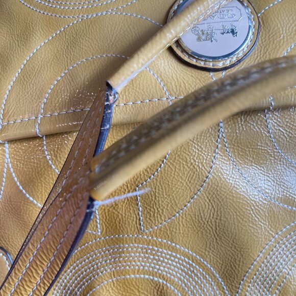 Coach 1941 Alex Gold Patent Leather Tote, Style 14265 - Gold - Preowned - Picture 9 of 16